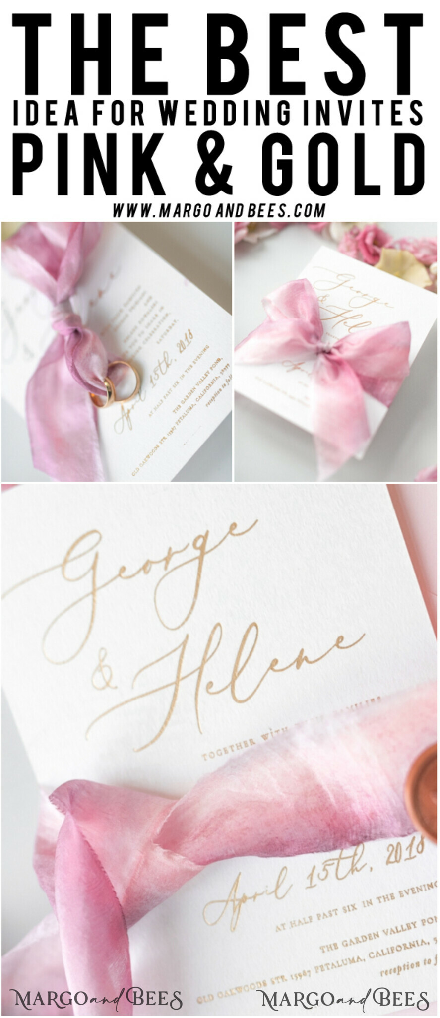 WEDDING INVITATIONS Elegant Invites Classic Cards Romantic Blush Pink Wedding Invitations, Vintage Floral Wedding Invitation Suite, Elegant Wedding Cards With Hand Dyed Bow, Glamour Peony Wedding Stationery