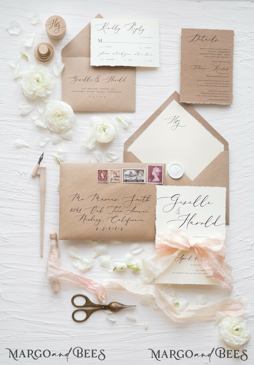 WEDDING INVITATIONS Elegant Invites Classic Cards Vintage wedding invitations, vintage wedding cards, vintage wedding invites, ecru wedding invitations, eco paper wedding invitations, eco wedding invitations, ecofriendly paper, ecru wedding cards, vintage wedding stationery, vintage wedding accessories, ecru wedding stationery, ecru cards, black lettering, calligraphy, envelope addressing, ecru paper, ecru card, silk bow, silk ribbon, hand dyed ribbon, hand dyed bow
