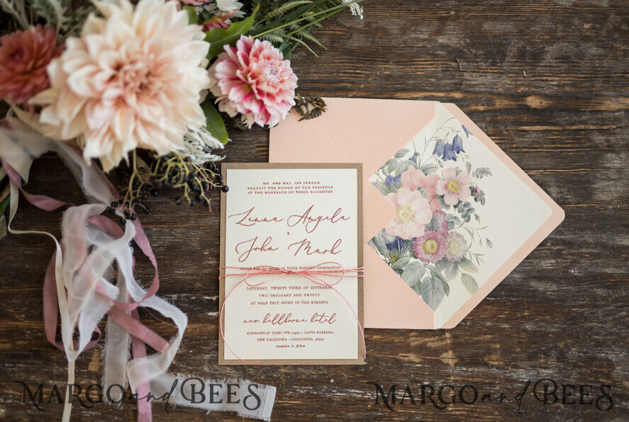 WEDDING INVITATIONS Elegant Invites Classic Cards Floral Vintage Wedding Invitations, Bespoke And Elegant Wedding Invites, Minimalistic Wedding Cards, Handmade Wedding Stationery