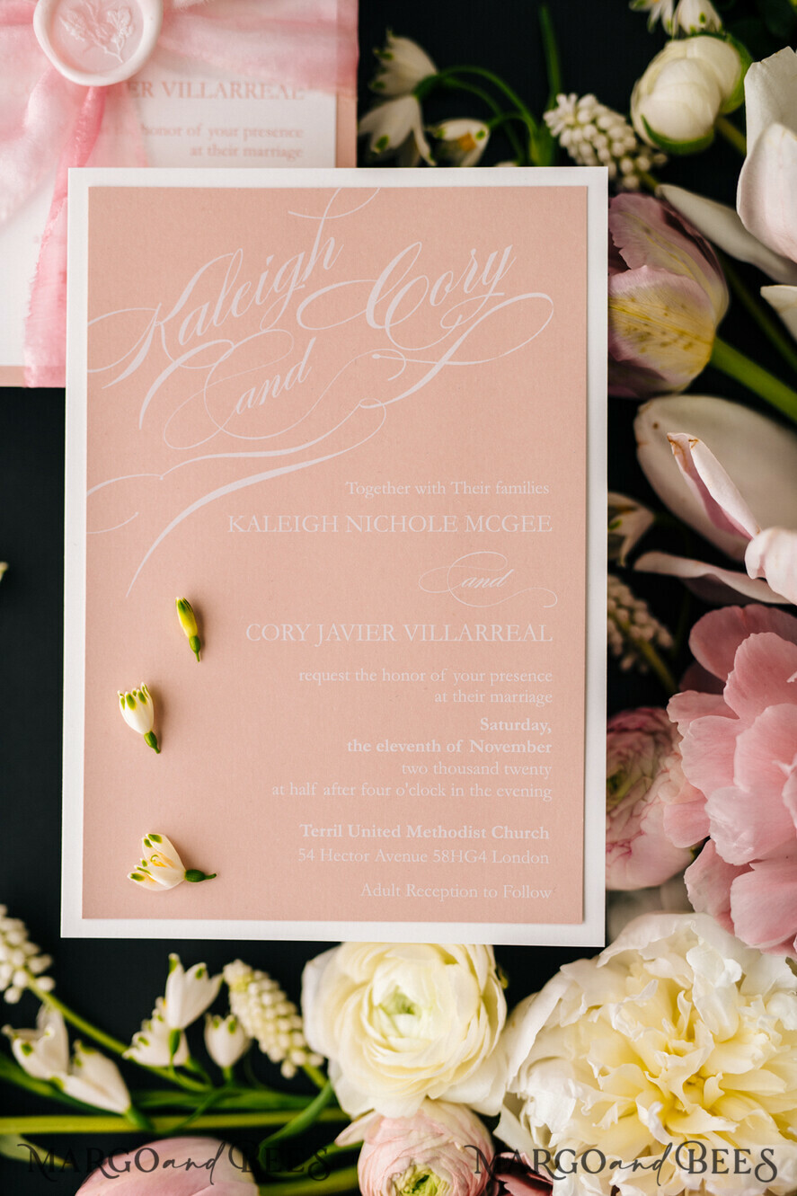 WEDDING INVITATIONS Elegant Invites Classic Cards Elegant Blush Pink Wedding Invitations, Minimalistic And Vintage Wedding Cards, Luxury Box Wedding Invites, Glamour Wedding Stationery