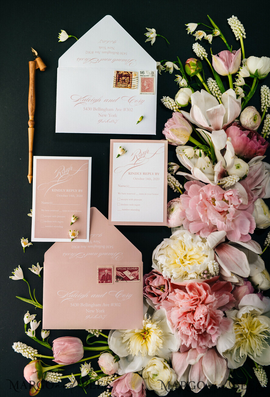 WEDDING INVITATIONS Elegant Invites Classic Cards Elegant Blush Pink Wedding Invitations, Minimalistic And Vintage Wedding Cards, Luxury Box Wedding Invites, Glamour Wedding Stationery