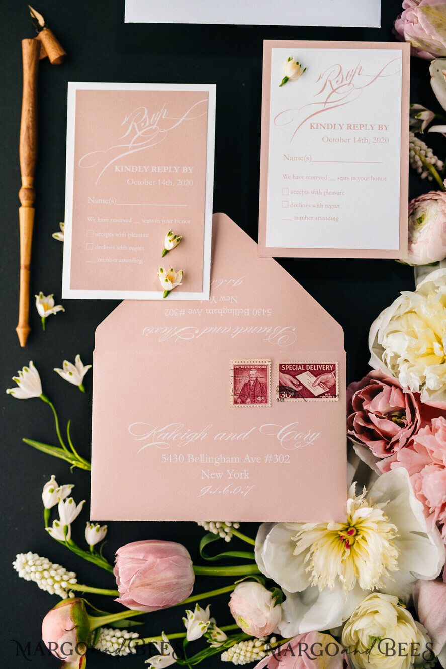 WEDDING INVITATIONS Elegant Invites Classic Cards Elegant Blush Pink Wedding Invitations, Minimalistic And Vintage Wedding Cards, Luxury Box Wedding Invites, Glamour Wedding Stationery