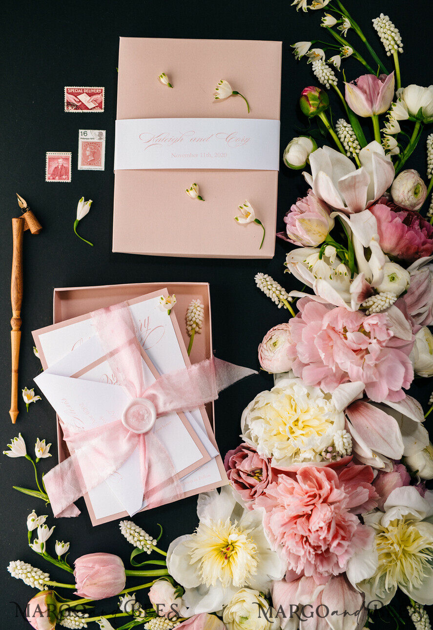 WEDDING INVITATIONS Elegant Invites Classic Cards Elegant Blush Pink Wedding Invitations, Minimalistic And Vintage Wedding Cards, Luxury Box Wedding Invites, Glamour Wedding Stationery