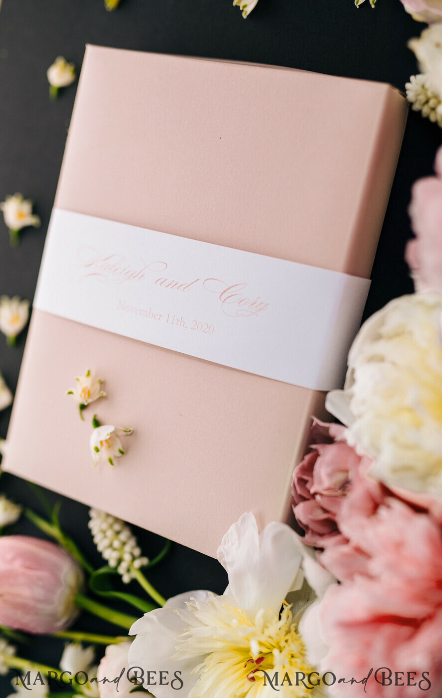 WEDDING INVITATIONS Elegant Invites Classic Cards Elegant Blush Pink Wedding Invitations, Minimalistic And Vintage Wedding Cards, Luxury Box Wedding Invites, Glamour Wedding Stationery