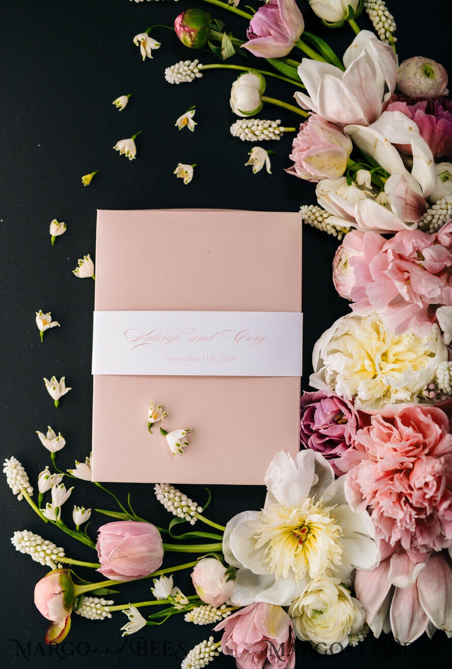 WEDDING INVITATIONS Elegant Invites Classic Cards Elegant Blush Pink Wedding Invitations, Minimalistic And Vintage Wedding Cards, Luxury Box Wedding Invites, Glamour Wedding Stationery