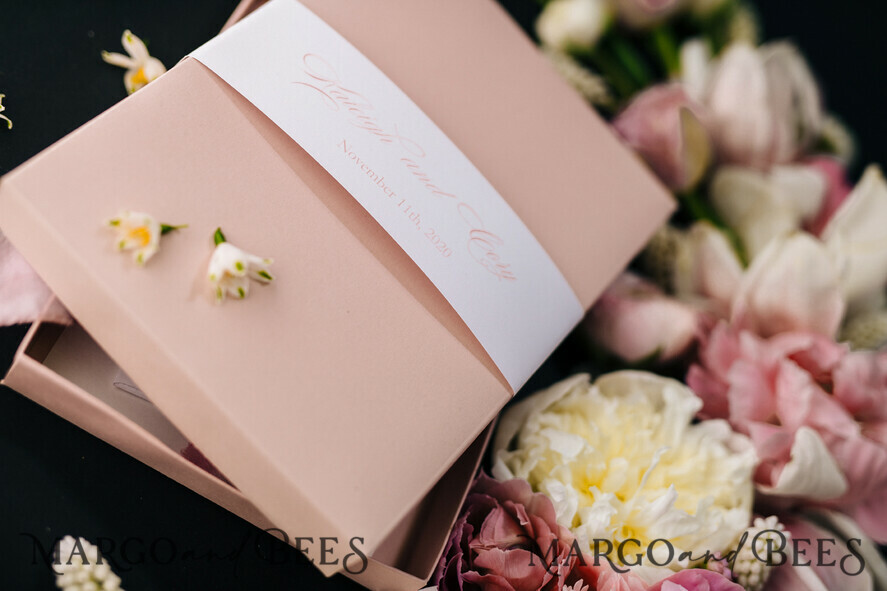 WEDDING INVITATIONS Elegant Invites Classic Cards Elegant Blush Pink Wedding Invitations, Minimalistic And Vintage Wedding Cards, Luxury Box Wedding Invites, Glamour Wedding Stationery