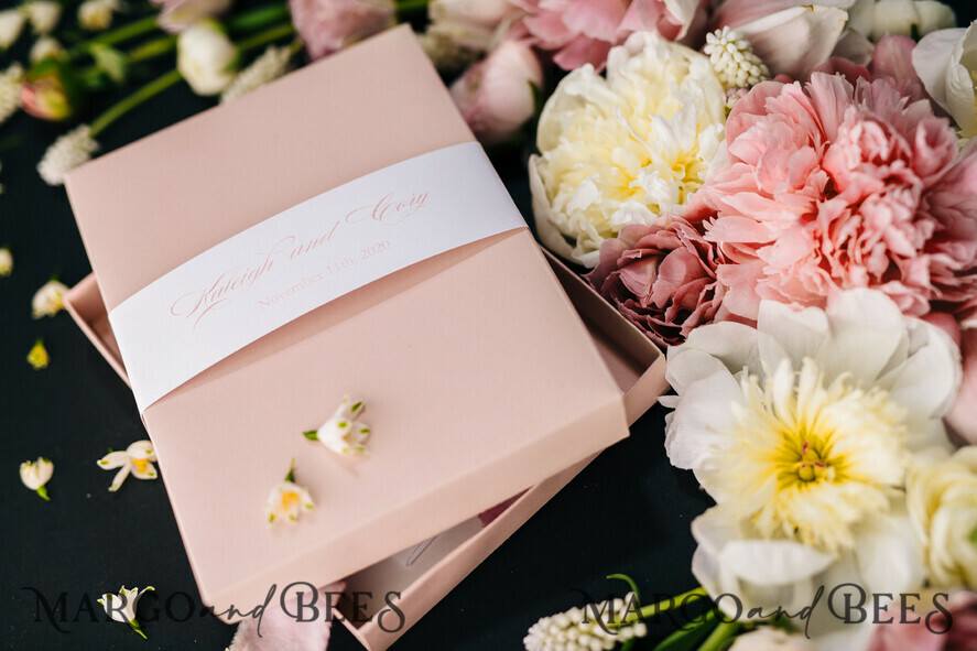 WEDDING INVITATIONS Elegant Invites Classic Cards Elegant Blush Pink Wedding Invitations, Minimalistic And Vintage Wedding Cards, Luxury Box Wedding Invites, Glamour Wedding Stationery