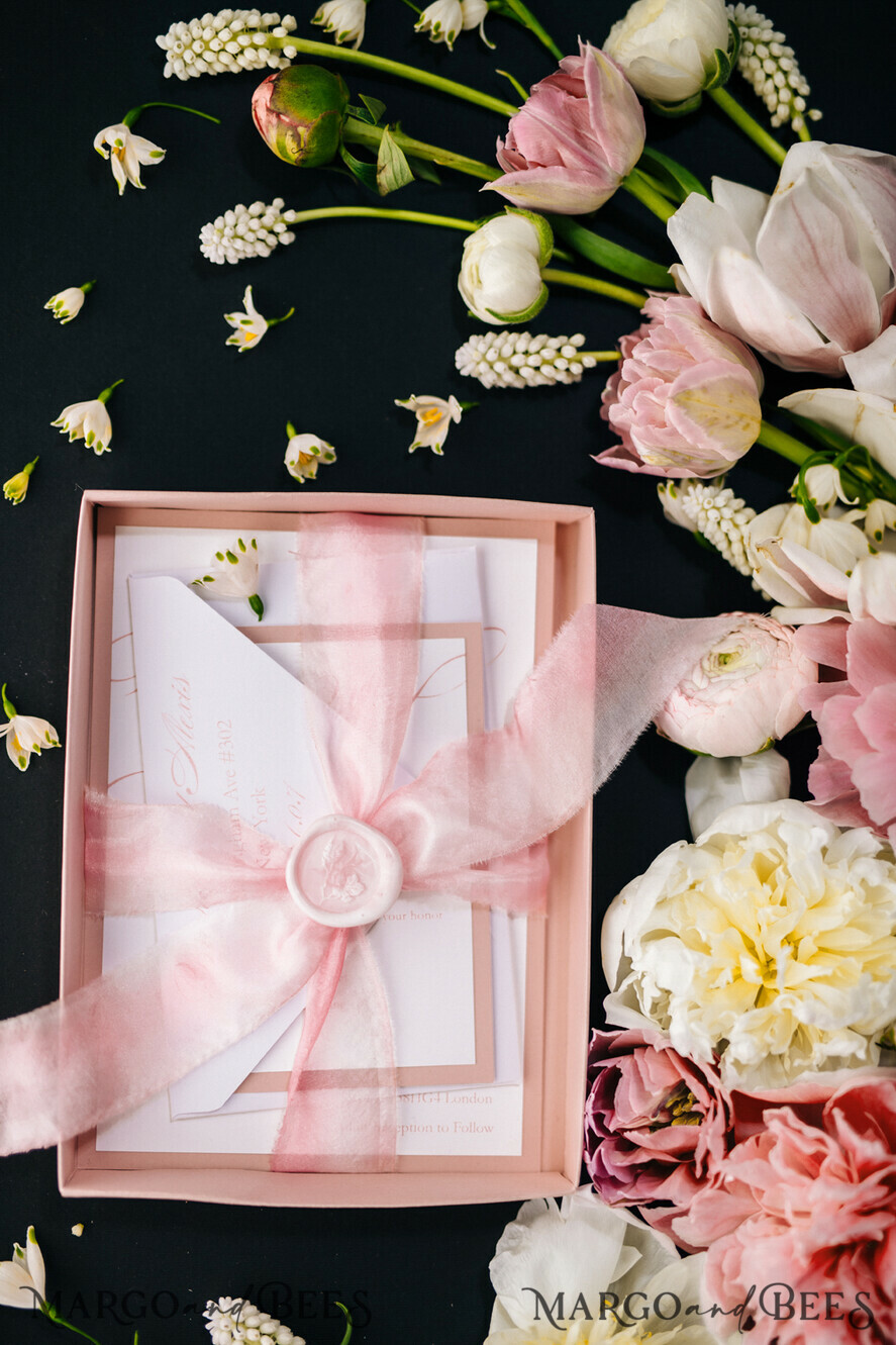 WEDDING INVITATIONS Elegant Invites Classic Cards Elegant Blush Pink Wedding Invitations, Minimalistic And Vintage Wedding Cards, Luxury Box Wedding Invites, Glamour Wedding Stationery