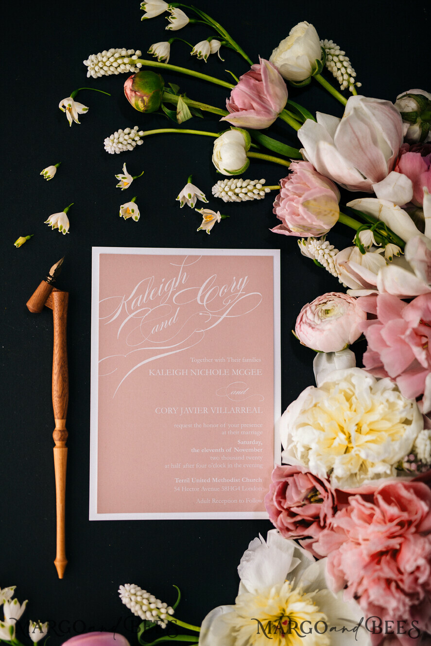 WEDDING INVITATIONS Elegant Invites Classic Cards Elegant Blush Pink Wedding Invitations, Minimalistic And Vintage Wedding Cards, Luxury Box Wedding Invites, Glamour Wedding Stationery