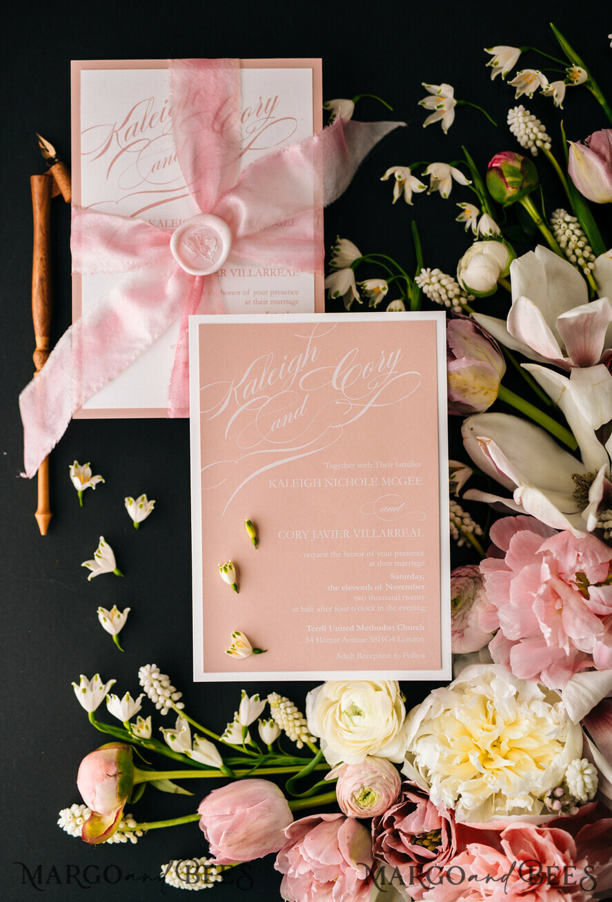 WEDDING INVITATIONS Elegant Invites Classic Cards Elegant Blush Pink Wedding Invitations, Minimalistic And Vintage Wedding Cards, Luxury Box Wedding Invites, Glamour Wedding Stationery
