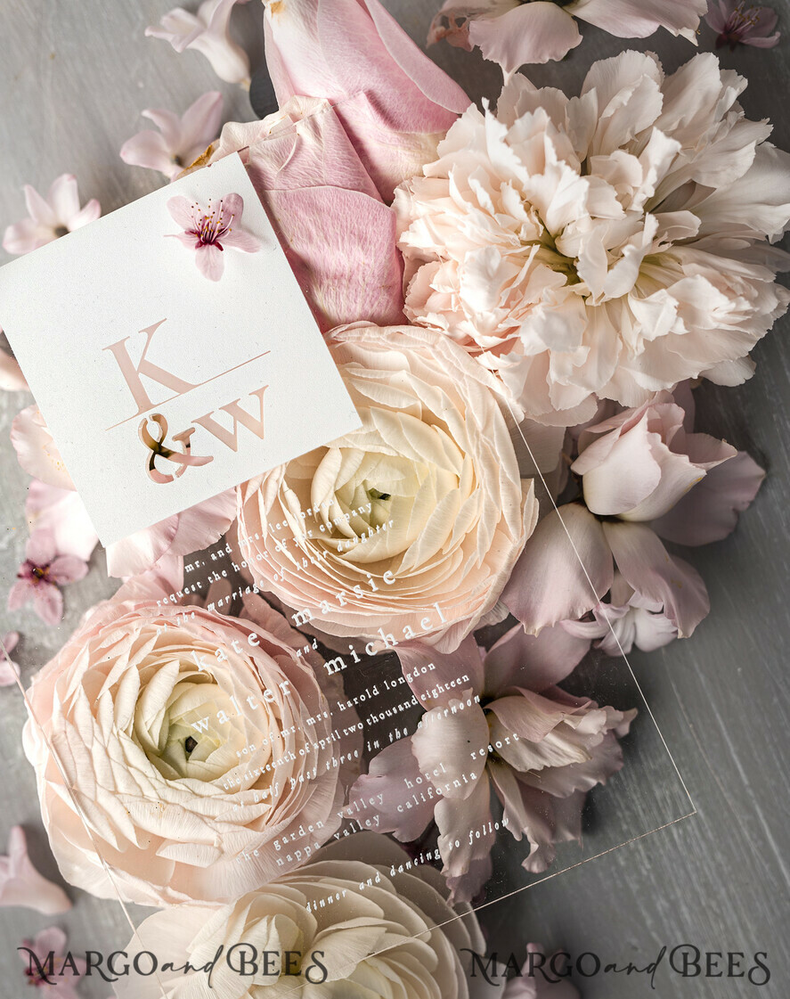 WEDDING INVITATIONS Elegant Invites Classic Cards Stylish Blush Pink Acrylic wedding invitation, Elegant Acryl Wedding Invitations • Clear Modern Wedding Invitation Suite • Luxury Pink wedding Cards