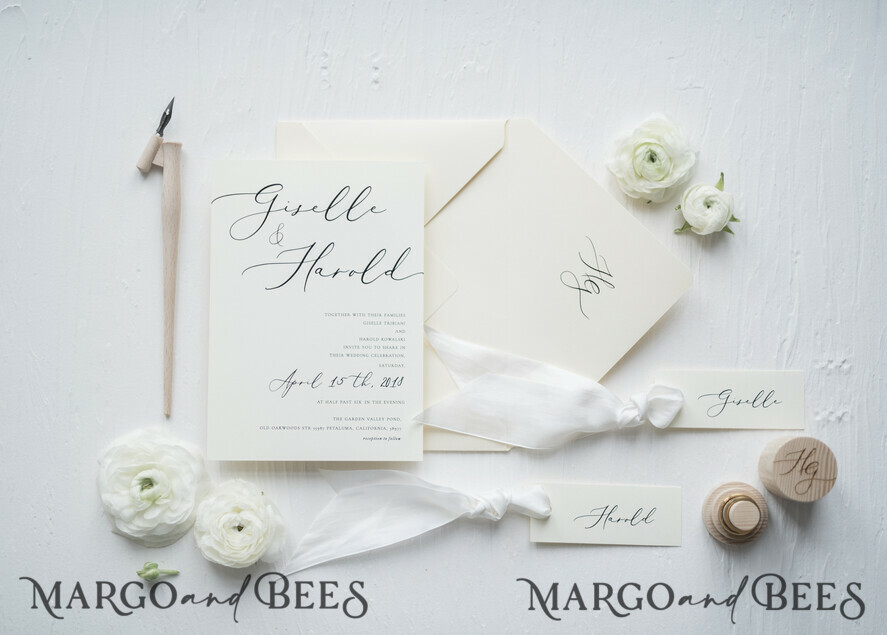 WEDDING INVITATIONS Elegant Invites Classic Cards Minimalistic Nude Wedding Invitations, Elegant White Wedding Invites, Bespoke And Modern Wedding Invitation Suite, Handmade Wedding Cards