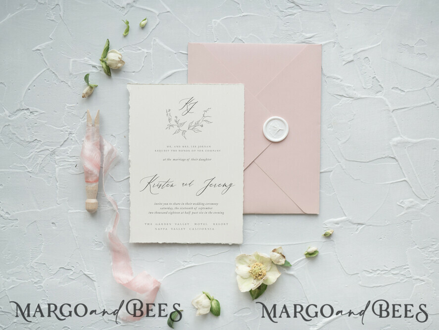 WEDDING INVITATIONS Elegant Invites Classic Cards Romantic Blush Pink Wedding Invitations, Elegant And Delicate Wedding Invitation Suite, Bespoke White Wedding Cards, Minimalistic Wedding Invites