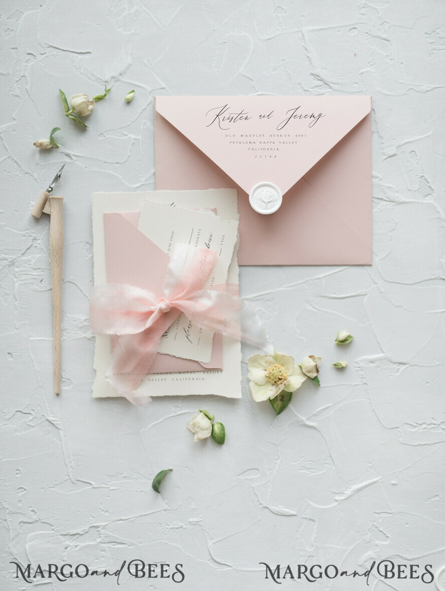 WEDDING INVITATIONS Elegant Invites Classic Cards Romantic Blush Pink Wedding Invitations, Elegant And Delicate Wedding Invitation Suite, Bespoke White Wedding Cards, Minimalistic Wedding Invites