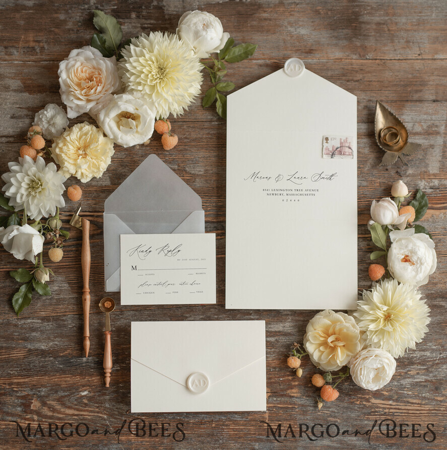 WEDDING INVITATIONS Elegant Invites Classic Cards Elegant Tri Fold Wedding Invitations, Bespoke Nude Wedding Cards, Custom Photo Wedding Invites, Affordable And Handmade Wedding Invitation Suite