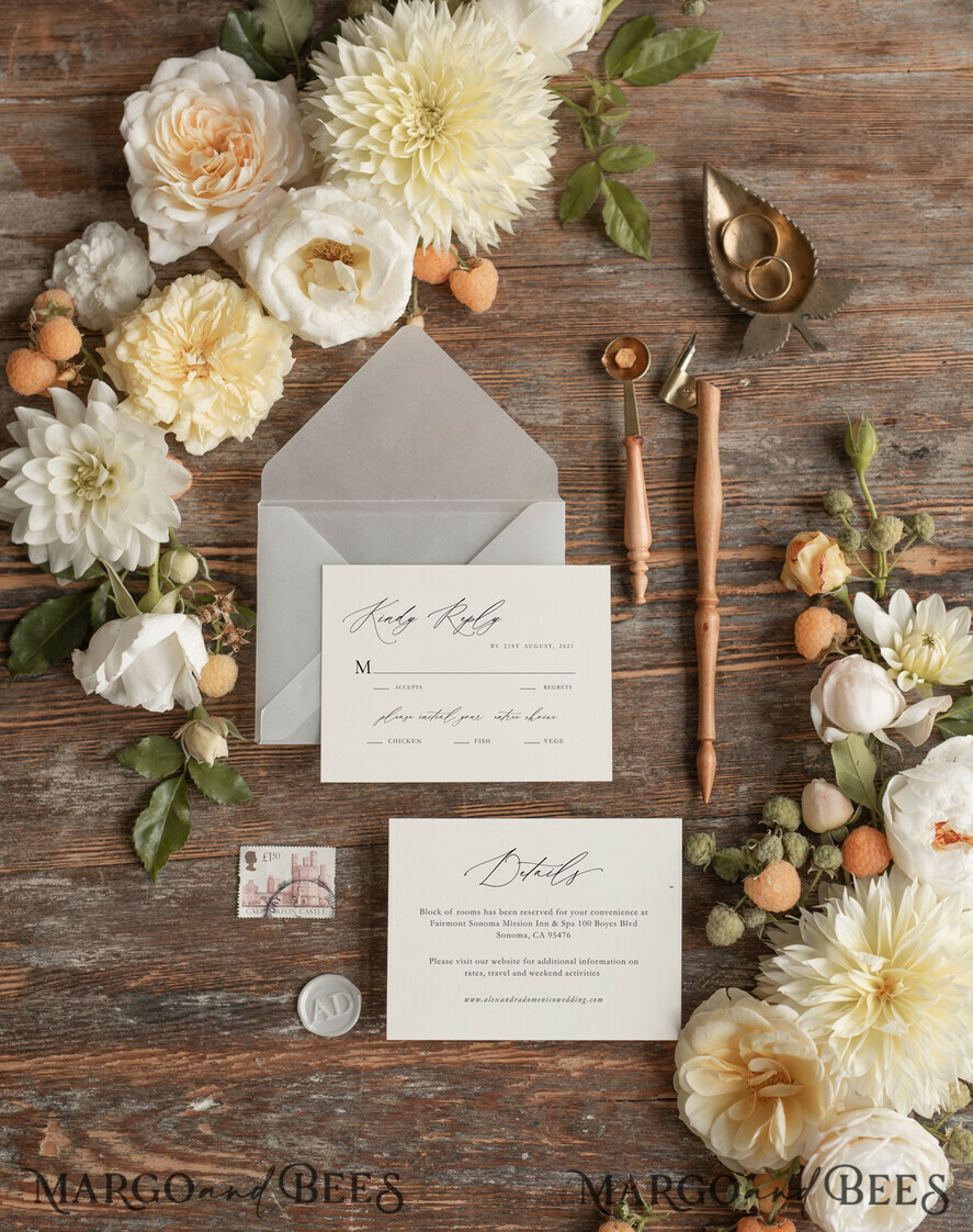 WEDDING INVITATIONS Elegant Invites Classic Cards Elegant Tri Fold Wedding Invitations, Bespoke Nude Wedding Cards, Custom Photo Wedding Invites, Affordable And Handmade Wedding Invitation Suite