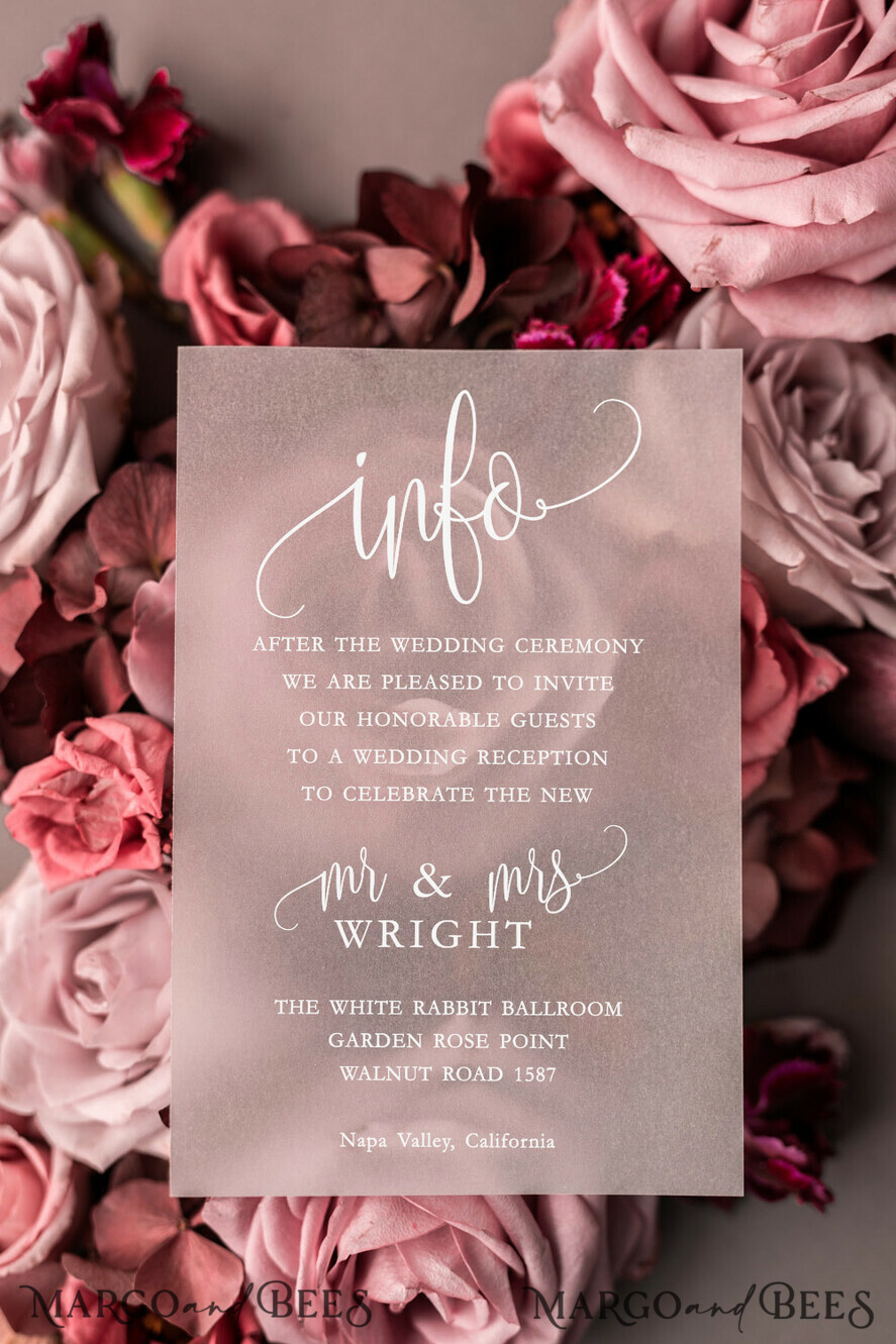 WEDDING INVITATIONS Elegant Invites Classic Cards Blush wedding invitations with romantic transparent acryl 3mm