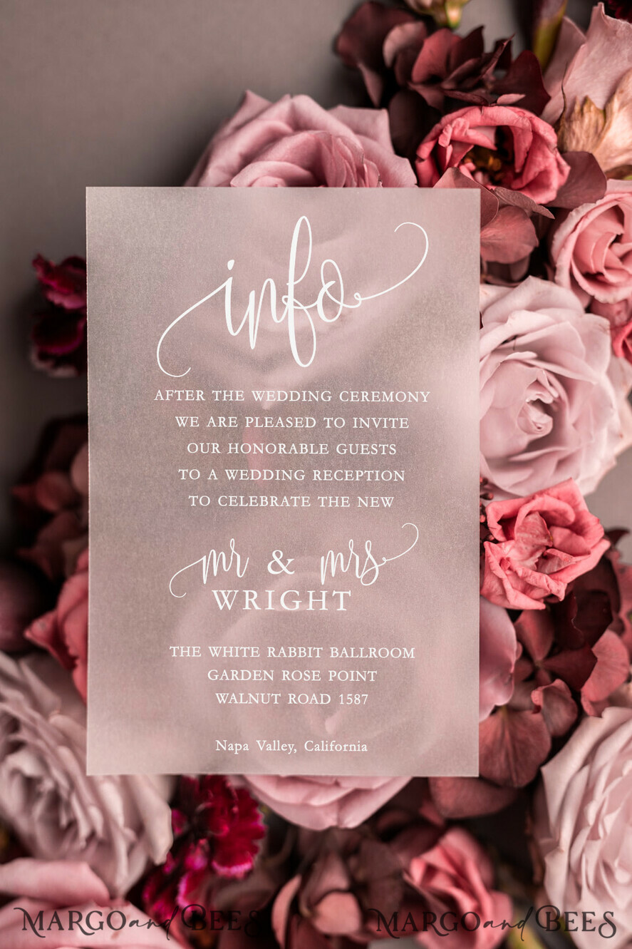 WEDDING INVITATIONS Elegant Invites Classic Cards Blush wedding invitations with romantic transparent acryl 3mm