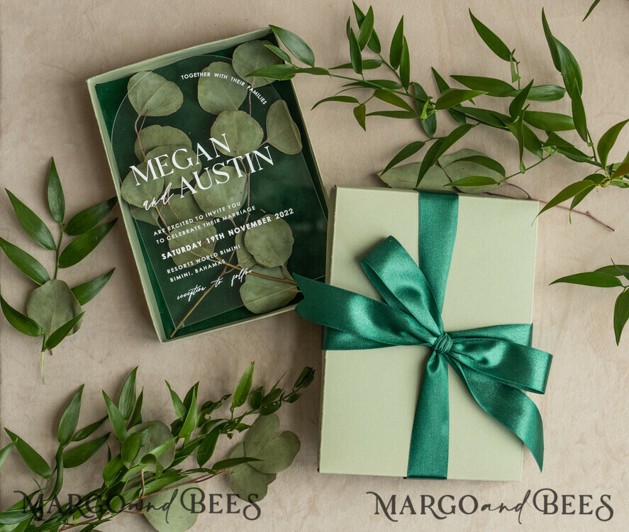 WEDDING INVITATIONS gold / rose gold / silver / glitter Arch Gold Acrylic wedding invitation suite, Velvet in Box Green Wedding Invites, Glamour Wedding Invitations, Greenery Wedding Set