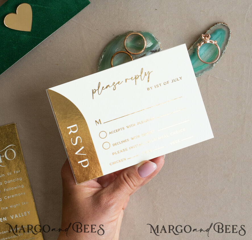WEDDING INVITATIONS gold / rose gold / silver / glitter Arch Gold Acrylic wedding invitation suite, Velvet in Box Green Wedding Invites, Glamour Wedding Invitations, Greenery Wedding Set