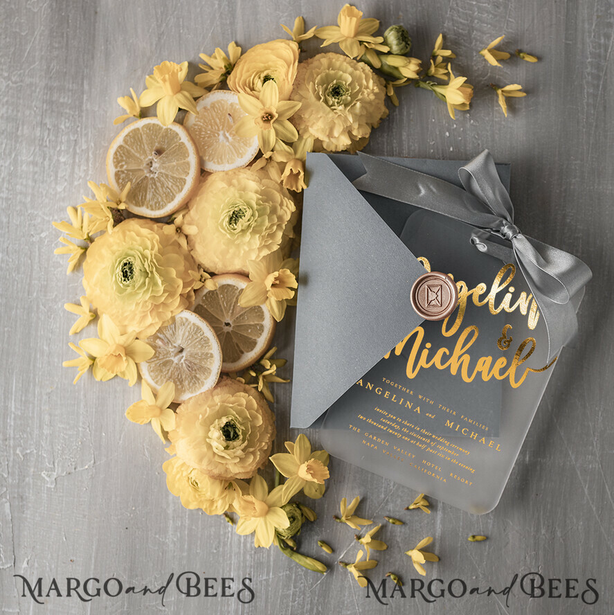 WEDDING INVITATIONS gold / rose gold / silver / glitter Elegant Wedding invitations Grey and Gold gold theme Wedding stationery