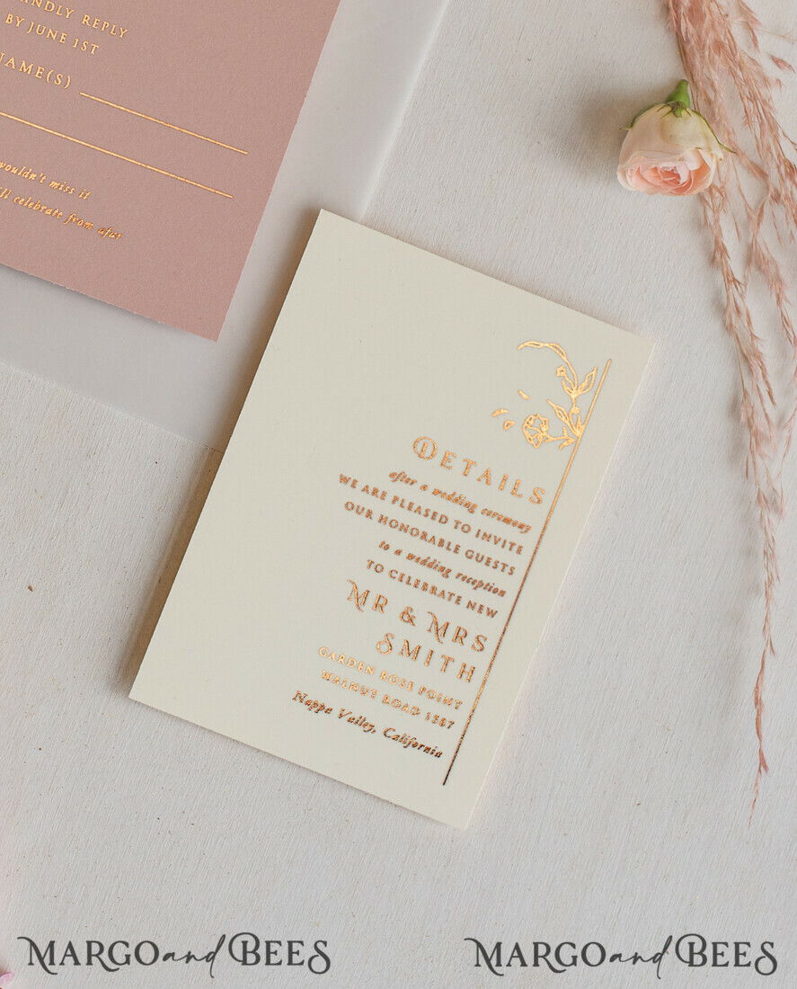 WEDDING INVITATIONS gold / rose gold / silver / glitter Luxury gold rose gold wedding invitations, elegant wedding cards, blush and pink wedding stationery