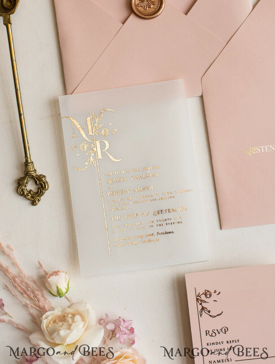 WEDDING INVITATIONS gold / rose gold / silver / glitter Luxury gold rose gold wedding invitations, elegant wedding cards, blush and pink wedding stationery