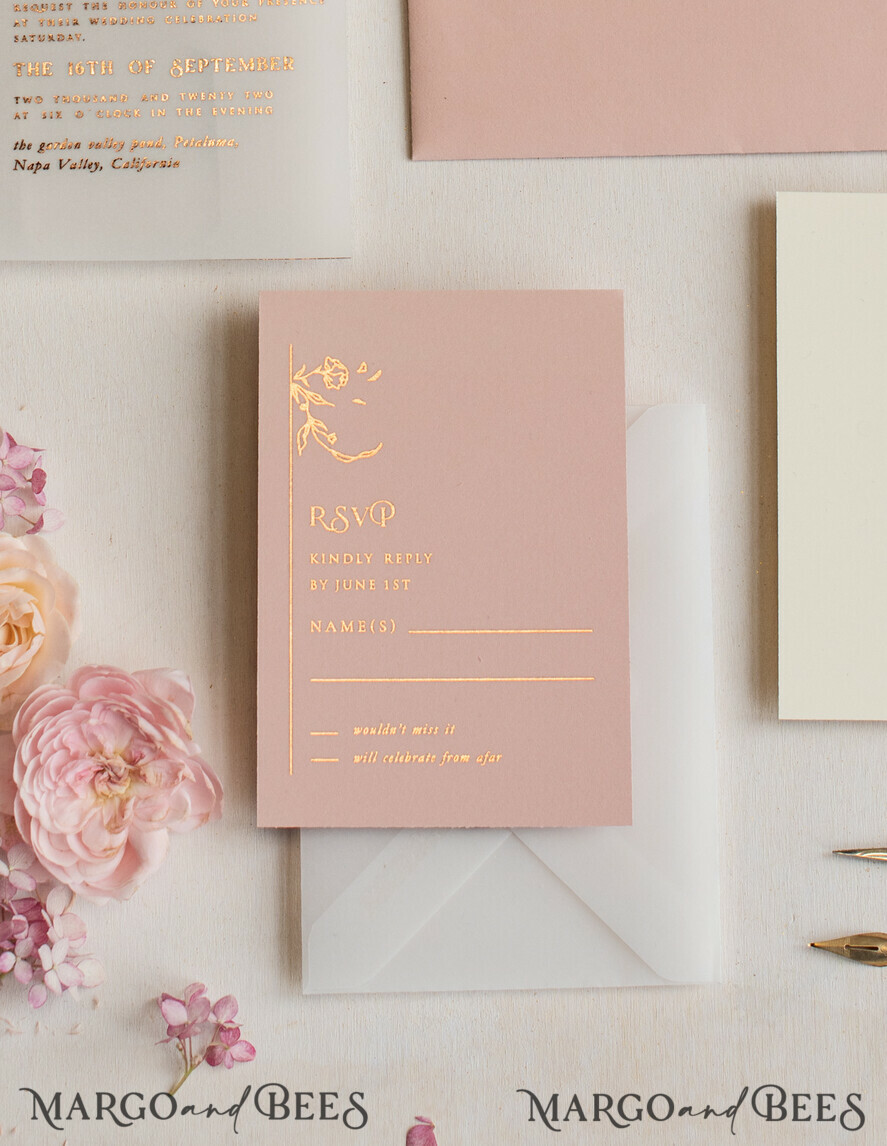 WEDDING INVITATIONS gold / rose gold / silver / glitter Luxury gold rose gold wedding invitations, elegant wedding cards, blush and pink wedding stationery