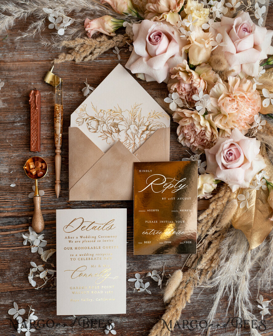 WEDDING INVITATIONS gold / rose gold / silver / glitter Luxory Velvet wedding Invitations, Clear Gold Indian Wedding Invites, Glamour Elegant Wedding Cards