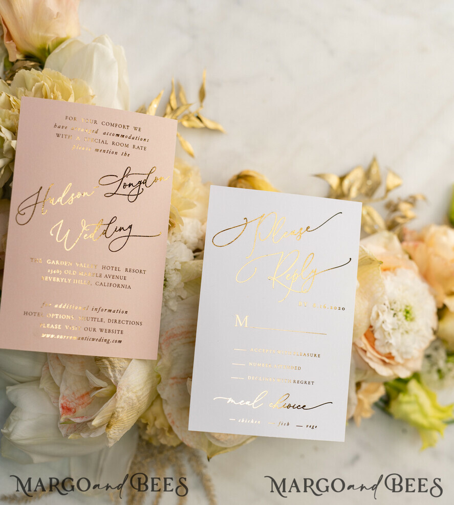 WEDDING INVITATIONS gold / rose gold / silver / glitter Luxury Arabic Golden Wedding Invitations, Glamour Gold Foil Wedding Invites, Romantic Blush Pink Wedding Cards, Bespoke Indian Wedding Stationery