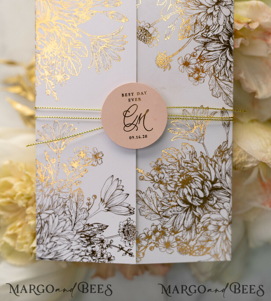 WEDDING INVITATIONS gold / rose gold / silver / glitter Luxury Arabic Golden Wedding Invitations, Glamour Gold Foil Wedding Invites, Romantic Blush Pink Wedding Cards, Bespoke Indian Wedding Stationery