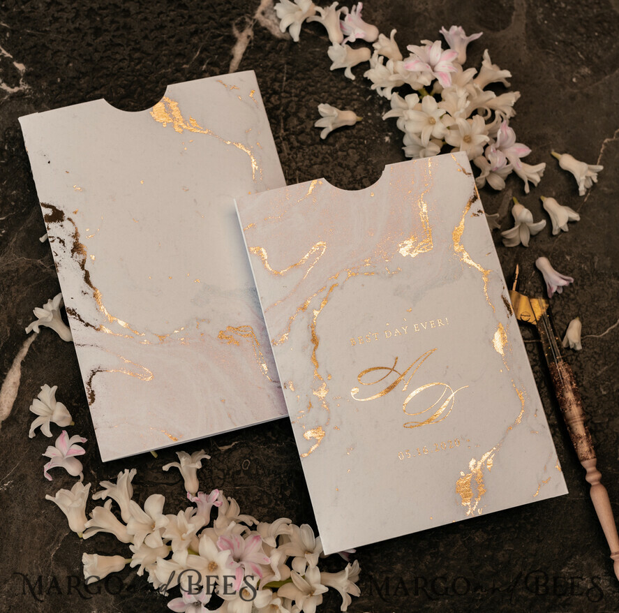 WEDDING INVITATIONS gold / rose gold / silver / glitter Luxury Gold Marble Wedding Invitations, Glamour Golden Shine Wedding Invites, Romantic Blush Pink Wedding Cards, Elegant Gold Foil Wedding Invitation Suite