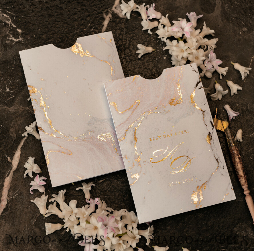 WEDDING INVITATIONS gold / rose gold / silver / glitter Luxury Gold Marble Wedding Invitations, Glamour Golden Shine Wedding Invites, Romantic Blush Pink Wedding Cards, Elegant Gold Foil Wedding Invitation Suite