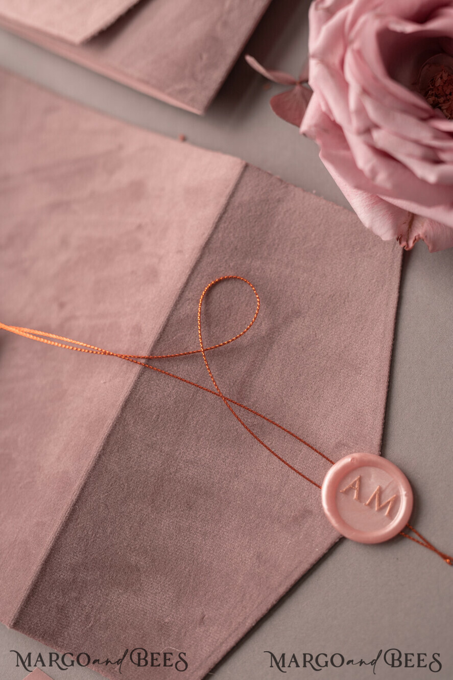 WEDDING INVITATIONS gold / rose gold / silver / glitter Luxury Wedding Velvet Invitation Suite, Glamour Rose Gold Wedding Invite, Blush Velvet wedding Cards