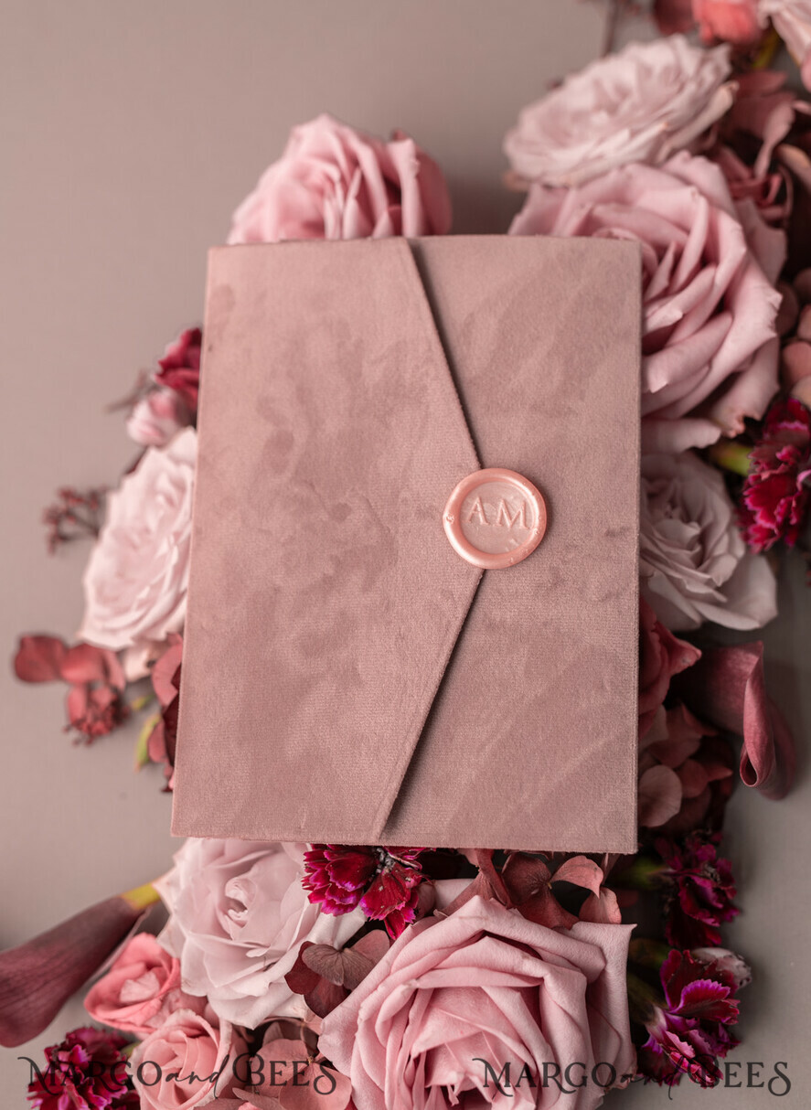 WEDDING INVITATIONS gold / rose gold / silver / glitter Luxury Wedding Velvet Invitation Suite, Glamour Rose Gold Wedding Invite, Blush Velvet wedding Cards