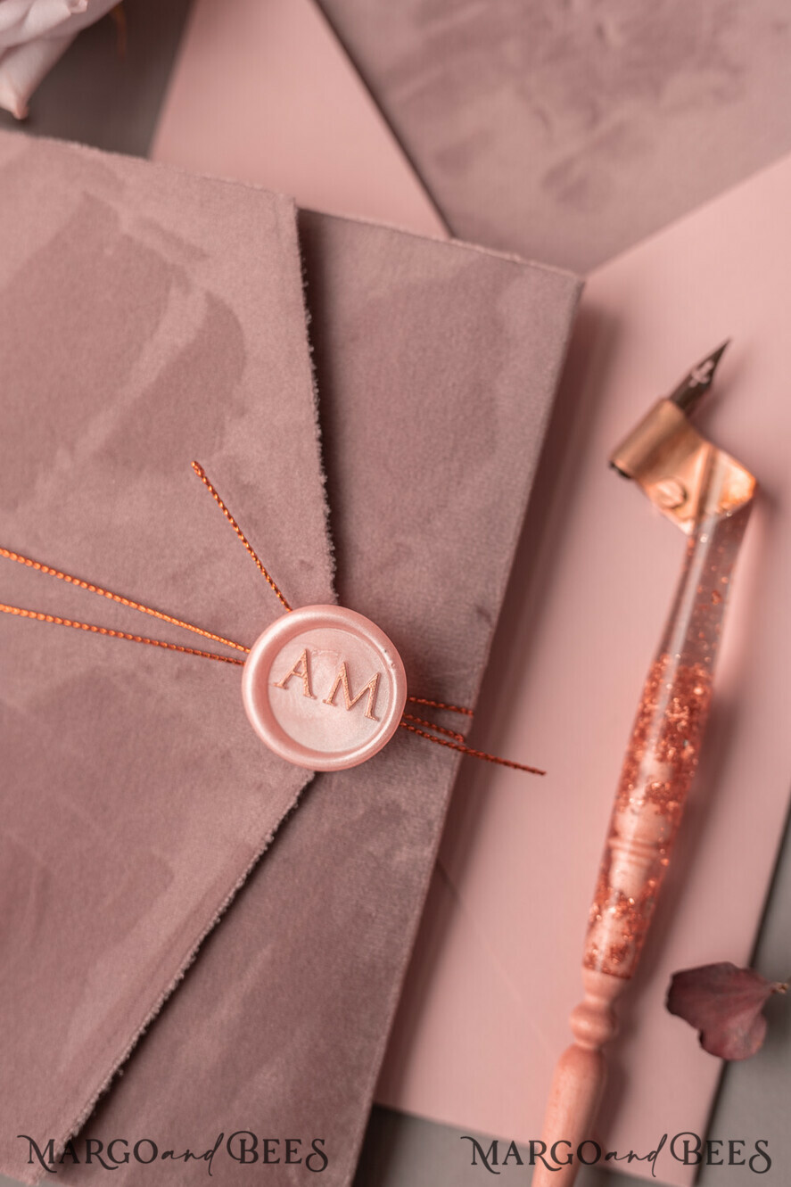 WEDDING INVITATIONS gold / rose gold / silver / glitter Luxury Wedding Velvet Invitation Suite, Glamour Rose Gold Wedding Invite, Blush Velvet wedding Cards