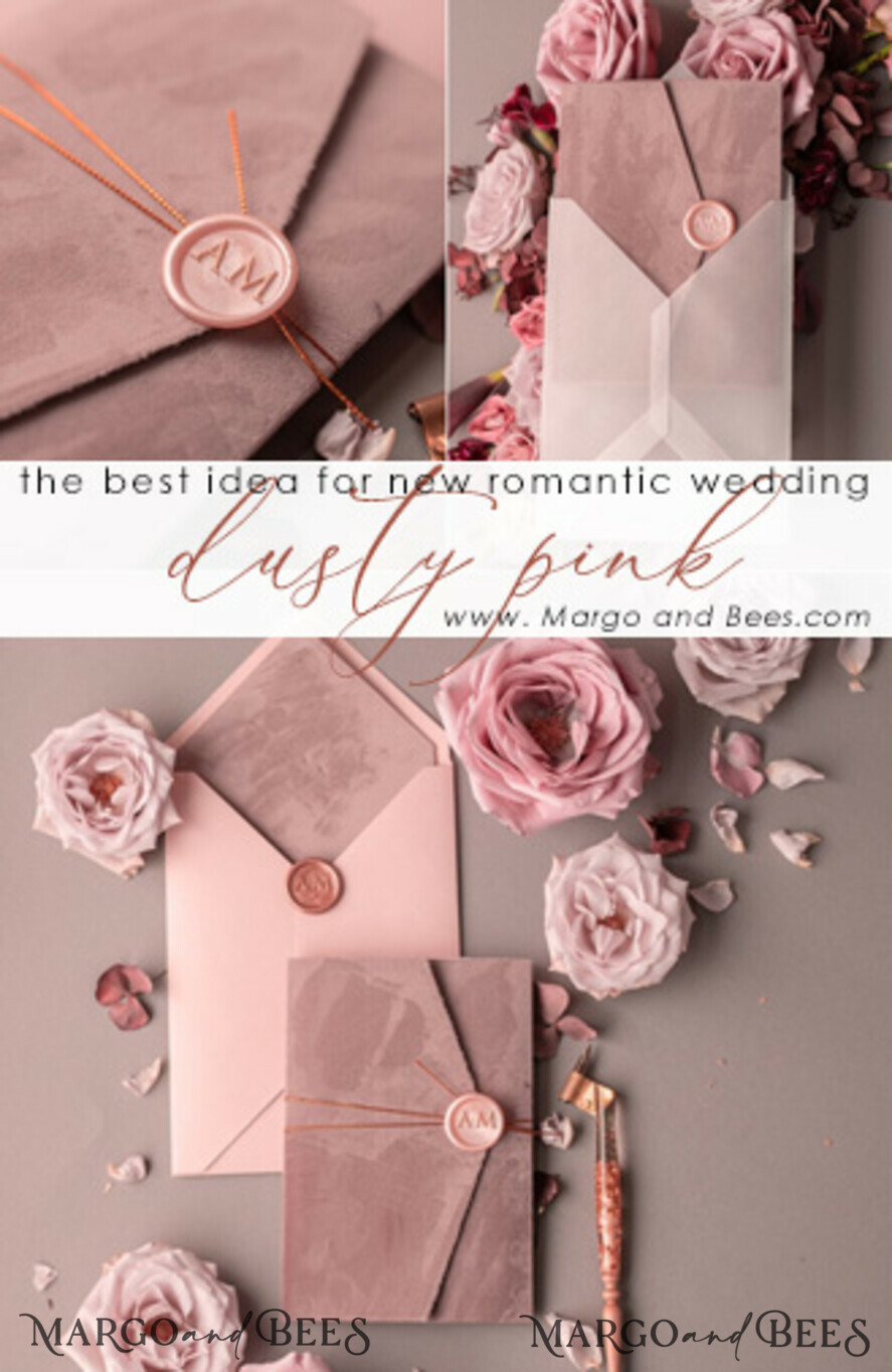 WEDDING INVITATIONS gold / rose gold / silver / glitter Luxury Wedding Velvet Invitation Suite, Glamour Rose Gold Wedding Invite, Blush Velvet wedding Cards