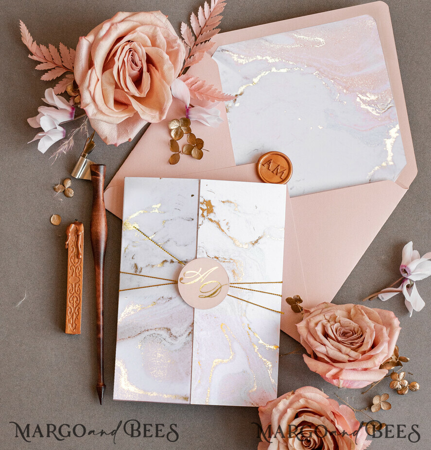 WEDDING INVITATIONS gold / rose gold / silver / glitter Personalised Marble Wedding invitations, Luxury Gold Foil Wedding Invitations, Blush Pink Marble Glamour Wedding Invitation Suite, Luxury Wedding Cards blush Pink Marble