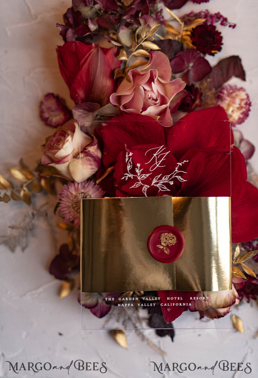 WEDDING INVITATIONS gold / rose gold / silver / glitter Luxury Golden Arabic Wedding Invitations, Elegant Plexi Acrylic Wedding Invites, Bespoke Burgundy Indian Wedding Cards, Glamour Golden Shine Wedding Stationery