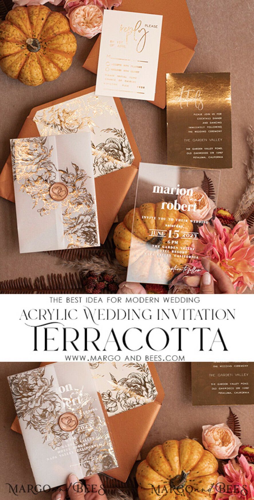 WEDDING INVITATIONS gold / rose gold / silver / glitter Acrylic Wedding invitation suite, Boho Glam Wedding Invitations, Golden Shine Wedding Invitates, Elegant Gold Wedding Cards
