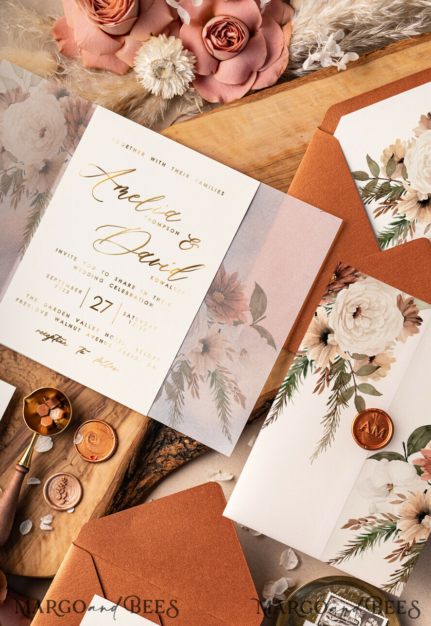 HOCHZEITS EINLADUNGEN Gold / Roségold / Silber / Glitzer Drucken Sie Hochzeitseinladungen, Glamour-Hochzeitseinladungen • Romantisches Hochzeitseinladungs-Set • Einladungskarten in Roségold