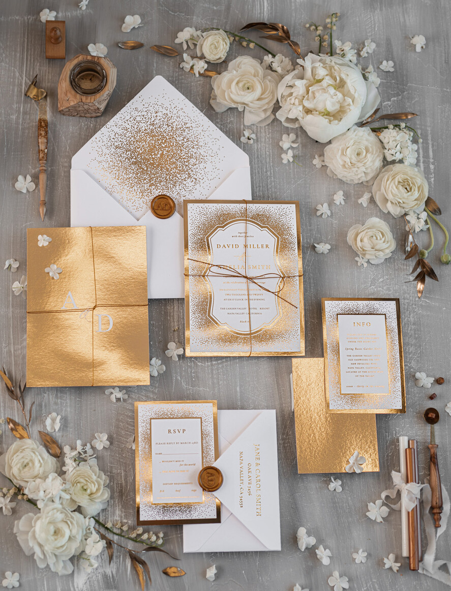 WEDDING INVITATIONS gold / rose gold / silver / glitter Luxury Gold Arabic Wedding Invitations, Glamour Golden Shine Wedding Invites, Elegant Indian Wedding Cards, Glitter Wedding Stationery