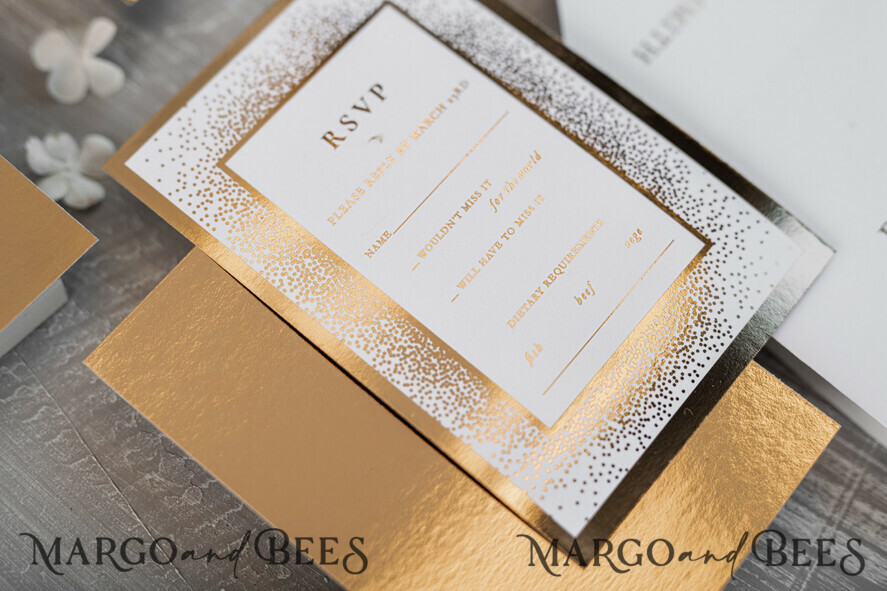 WEDDING INVITATIONS gold / rose gold / silver / glitter Luxury Gold Arabic Wedding Invitations, Glamour Golden Shine Wedding Invites, Elegant Indian Wedding Cards, Glitter Wedding Stationery