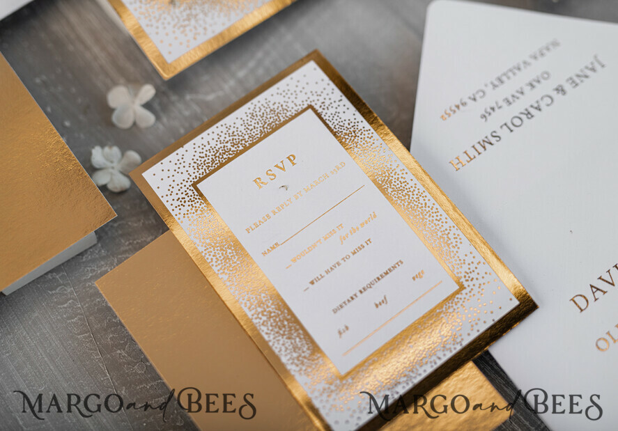 WEDDING INVITATIONS gold / rose gold / silver / glitter Luxury Gold Arabic Wedding Invitations, Glamour Golden Shine Wedding Invites, Elegant Indian Wedding Cards, Glitter Wedding Stationery