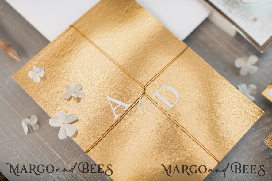WEDDING INVITATIONS gold / rose gold / silver / glitter Luxury Gold Arabic Wedding Invitations, Glamour Golden Shine Wedding Invites, Elegant Indian Wedding Cards, Glitter Wedding Stationery