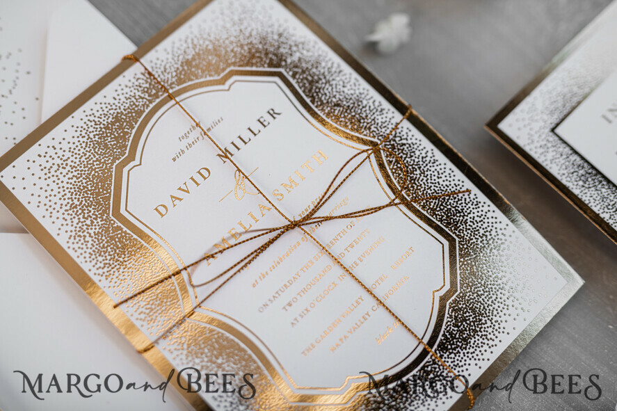 WEDDING INVITATIONS gold / rose gold / silver / glitter Luxury Gold Arabic Wedding Invitations, Glamour Golden Shine Wedding Invites, Elegant Indian Wedding Cards, Glitter Wedding Stationery