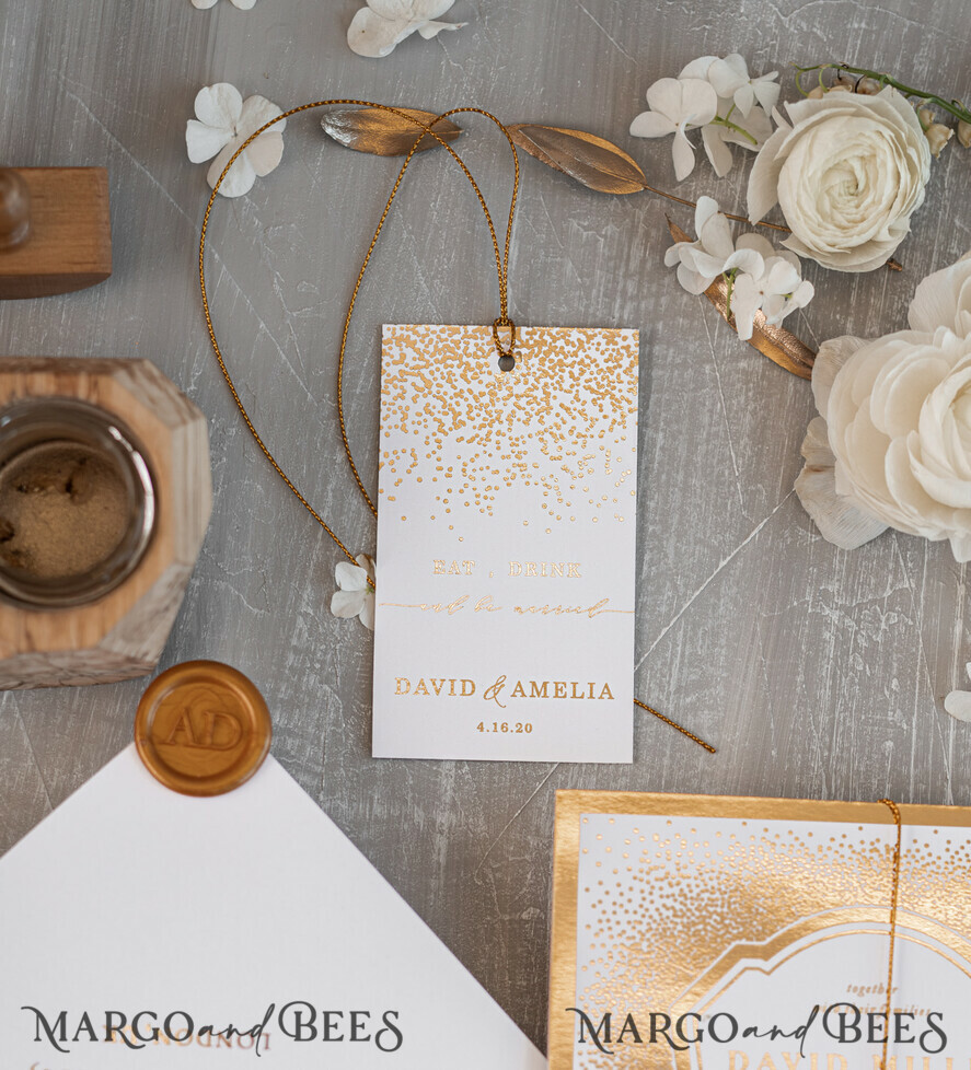 WEDDING INVITATIONS gold / rose gold / silver / glitter Luxury Gold Arabic Wedding Invitations, Glamour Golden Shine Wedding Invites, Elegant Indian Wedding Cards, Glitter Wedding Stationery
