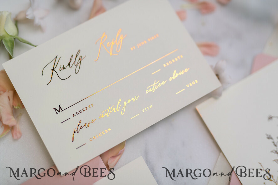 WEDDING INVITATIONS gold / rose gold / silver / glitter Romantic Blush Pink Wedding Invitations, Glamour Gold Foil Wedding Cards, Elegant Golden Wedding Invites, Bespoke Vellum Wedding Invitation Suite