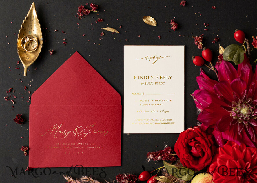 WEDDING INVITATIONS gold / rose gold / silver / glitter Luxury wedding invitations, Elegant Indian Wedding Invitation Suite • Gold Burgundy Wedding Invitation Suite • Luxury Maroon wedding Cards