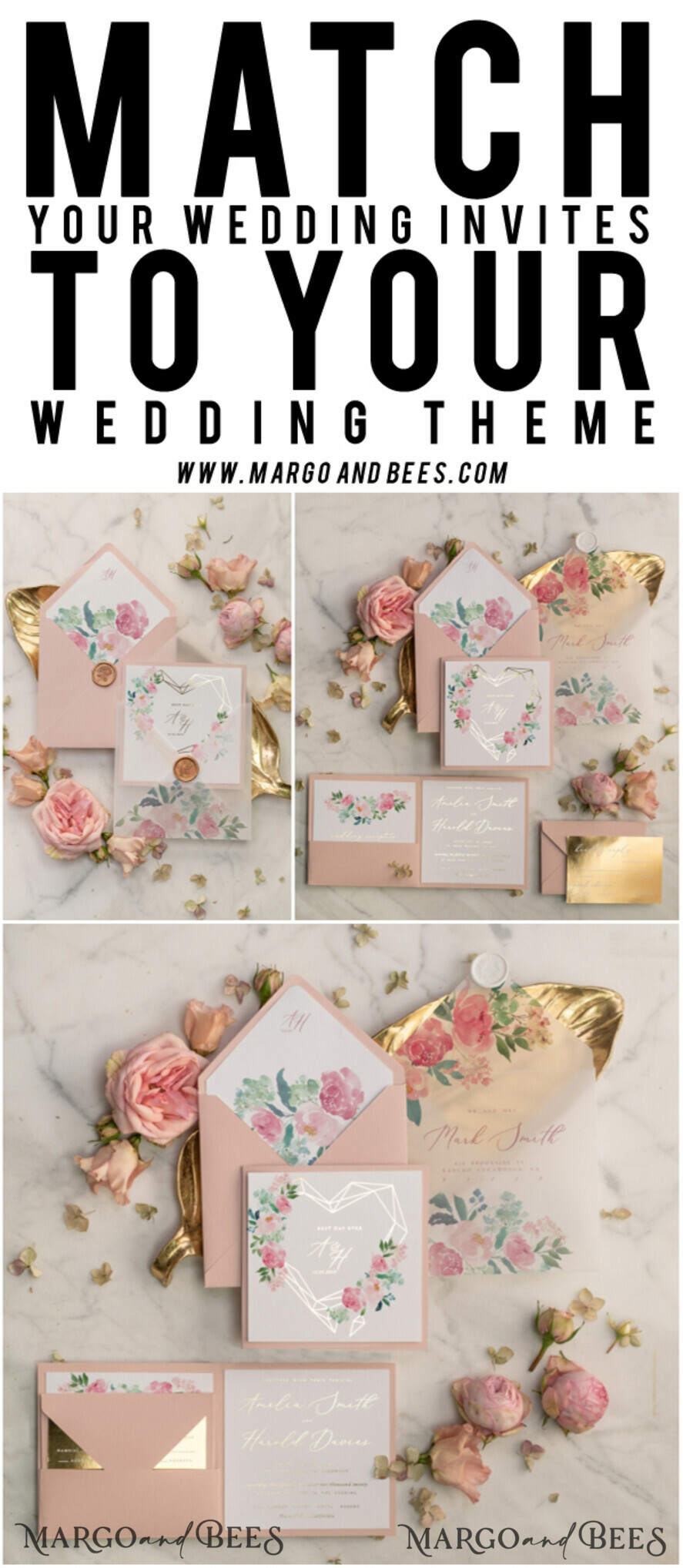 WEDDING INVITATIONS gold / rose gold / silver / glitter Luxury Blush Pink Wedding Invites, Glamour Gold Foil Wedding Invitations, Elegant Floral Wedding Invitation Suite, Romantic Golden Shine Wedding Cards